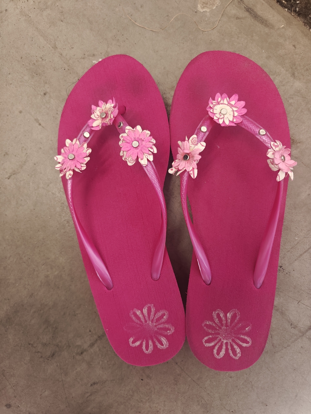 Women’s Pink Platform Floral Flip Flop Sandals